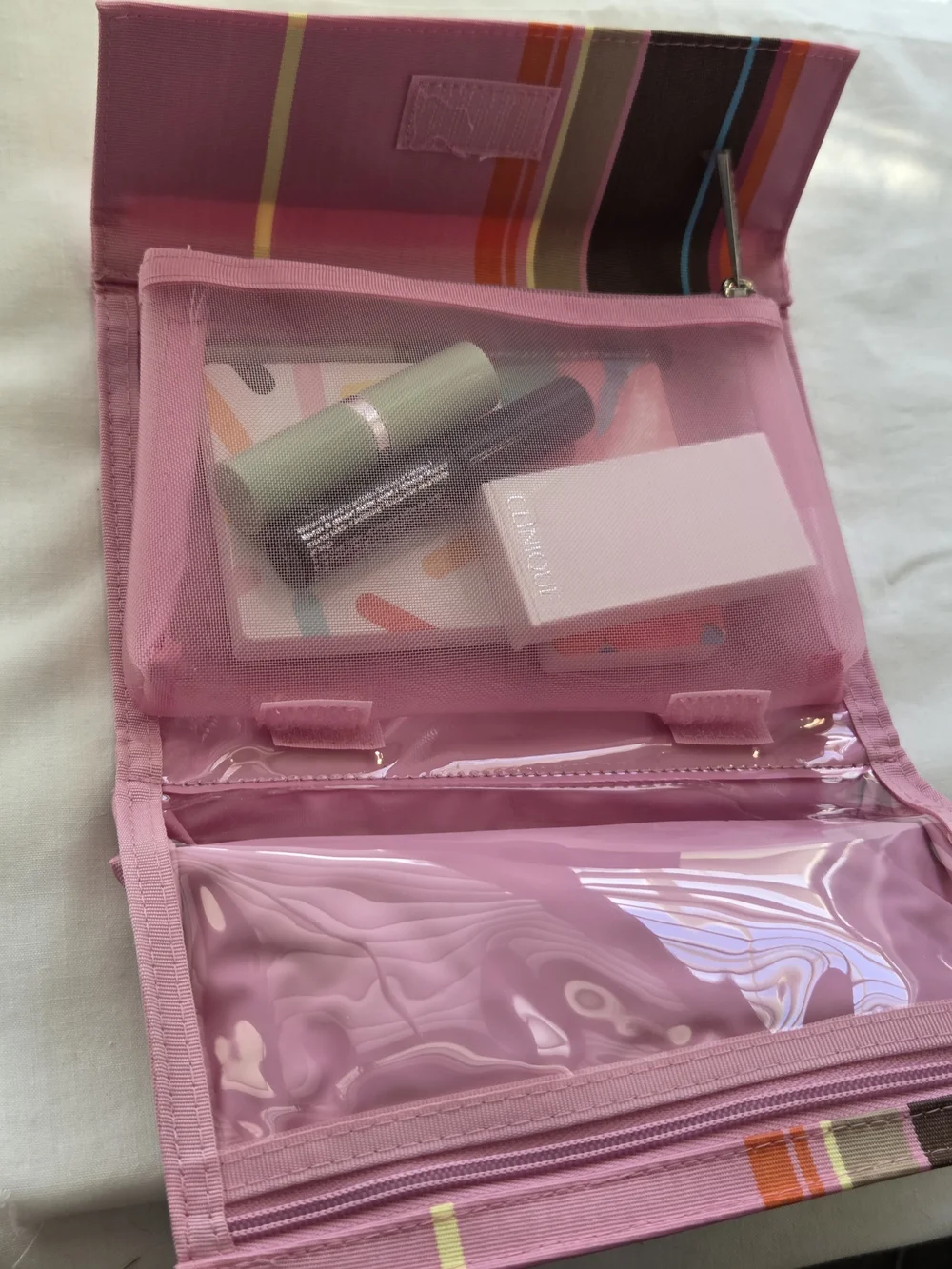 Clinique Travel Cosmetic Bag With Makeup NWT